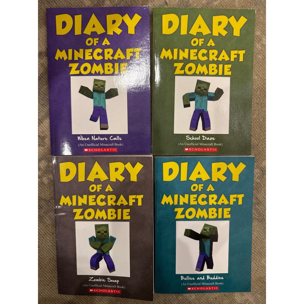 Diary of a Minecraft Zombie Book Set 4 Books Kids Childrens